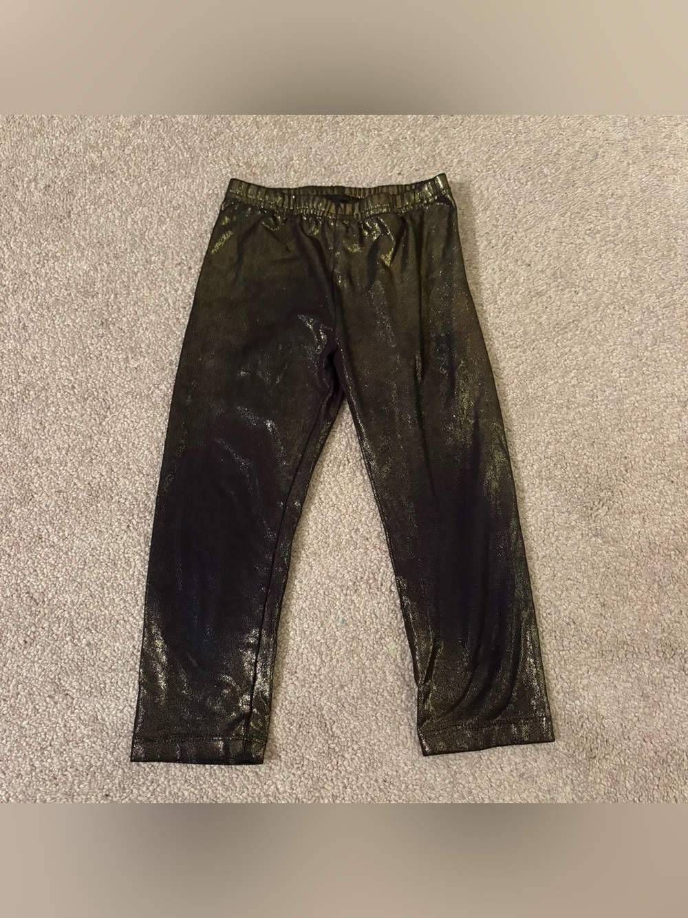 Disney Frozen II size 4T Girls Metallic Shimmer Black Leggings